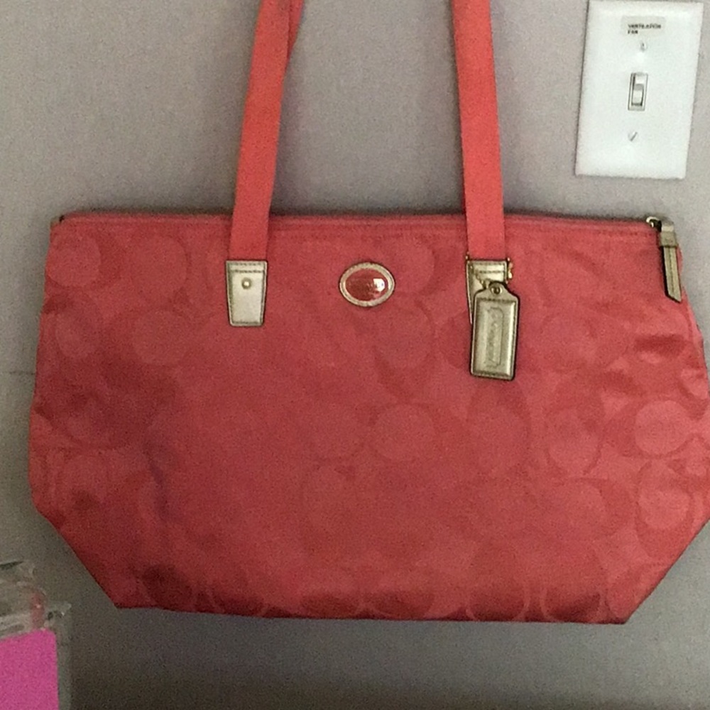 “Rare" Signature Coral Nylon Weekend/Travel Bag